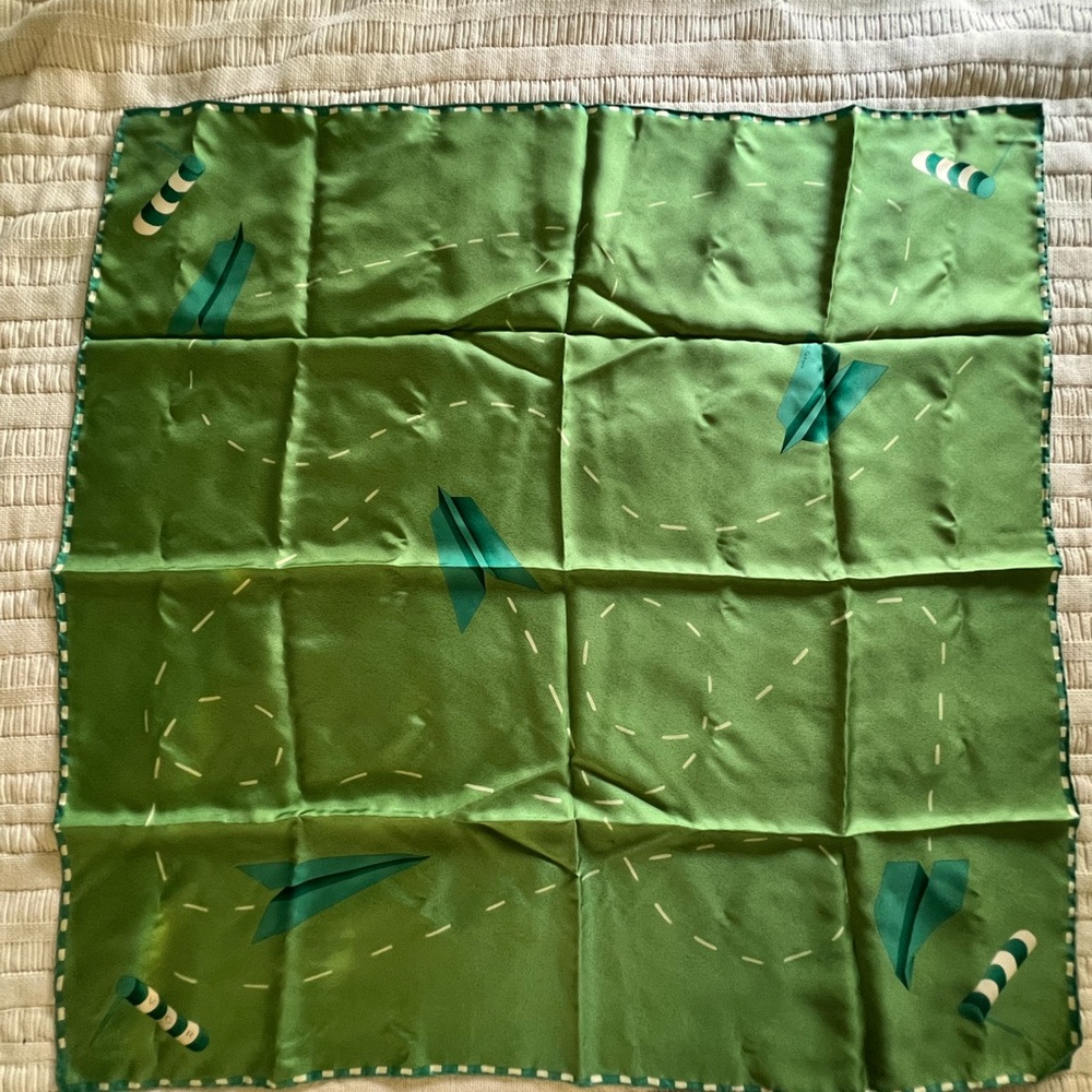 Bulgari Green Silk Scarf